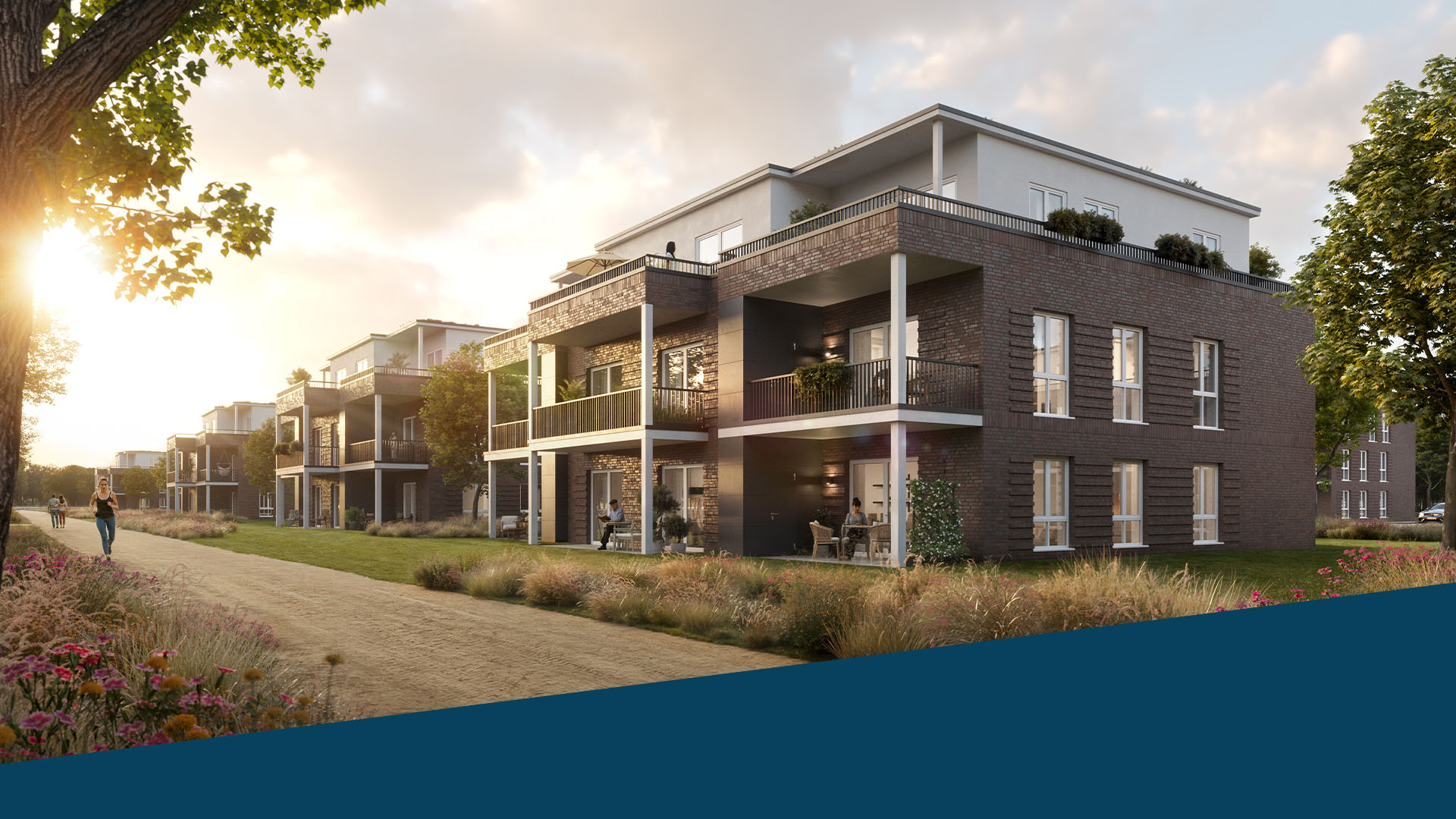 Neubau von 5 Mehrparteienhäuser mit 7 Wohneinheiten und Tiefgarage nach KfW40EE QNG in 26160 Bad Zwischenahn