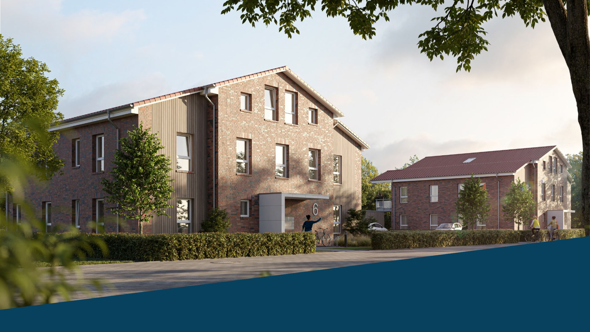 Neubau von 5 Mehrparteienhäuser mit 7 Wohneinheiten und Tiefgarage nach KfW40EE QNG in 26160 Bad Zwischenahn
